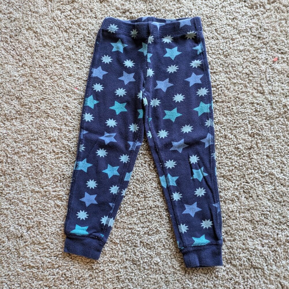 Primary Kids' Organic Pajama Pants in Navy Snowflake Stars, Size 2-3